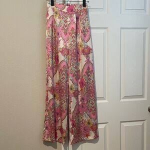 Floral Pink Wide Leg Pants